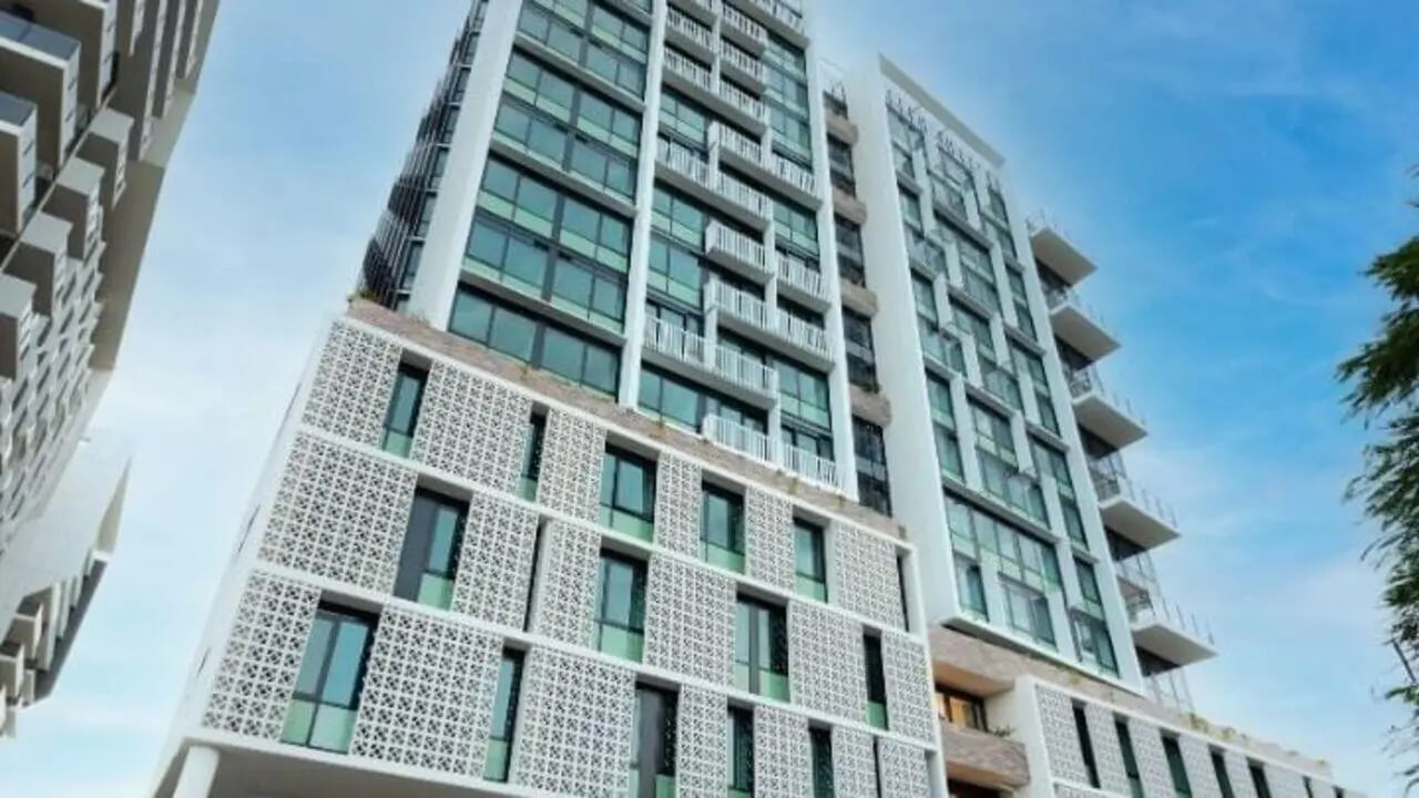 Modern building with balconies exterior at UniLodge Toowong in Brisbane Student Accommodation