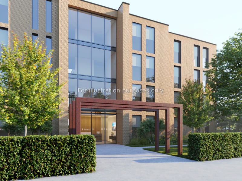 Modern student accommodation building entrance exterior at Aire in Stoke-On-Trent Student Accommodation