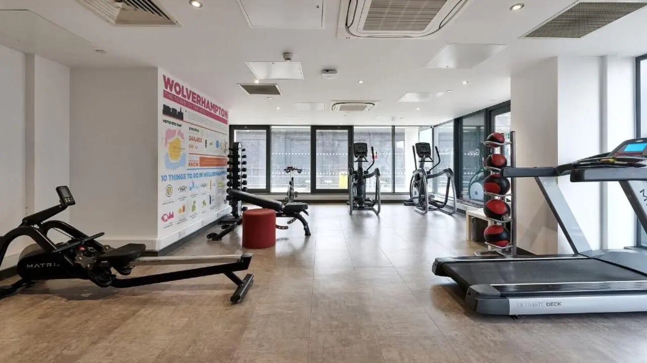 Treadmill rowing machine elliptical exercise machines gym at Heantun Point in Wolverhampton Student Accommodation
