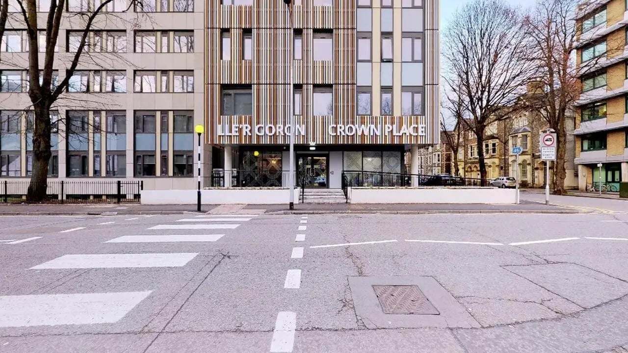 Building with sign exterior exterior at Collegiate Crown Place Cardiff in Cardiff Student Accommodation