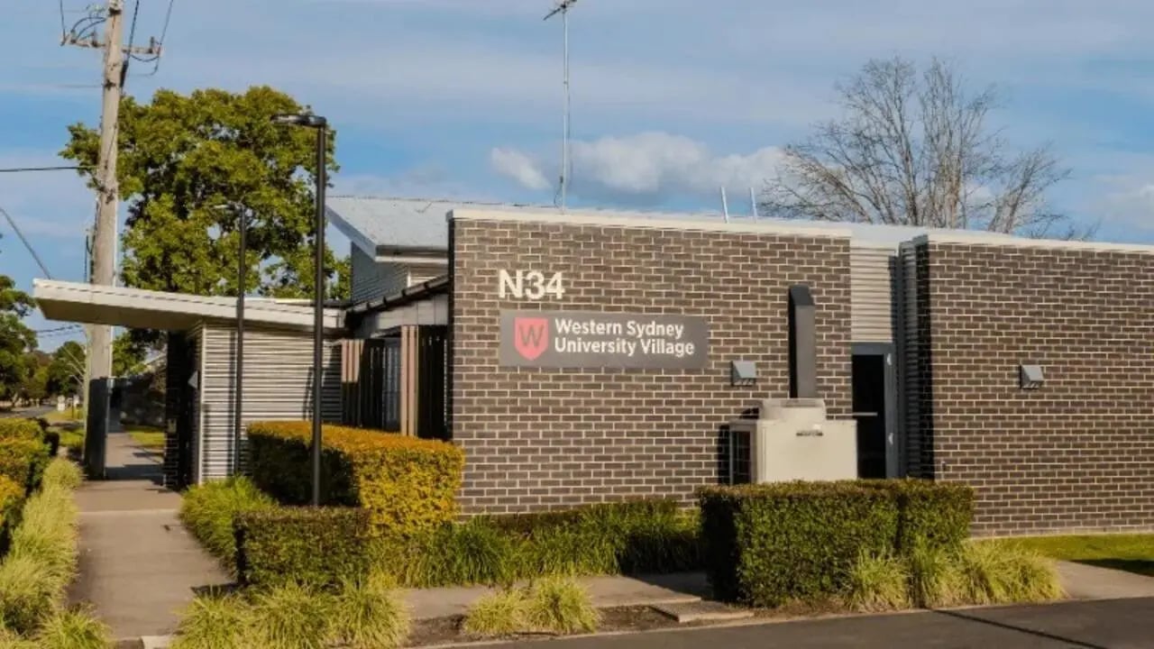 Brick building with N34 sign exterior at Western Sydney University Hawkesbury Village in Sydney Student Accommodation