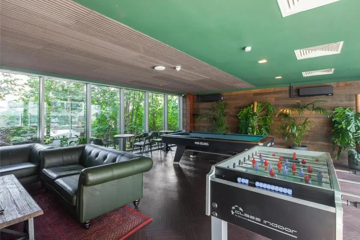 Sofa pool table foosball living room at Chapter Lewisham in London Student Accommodation