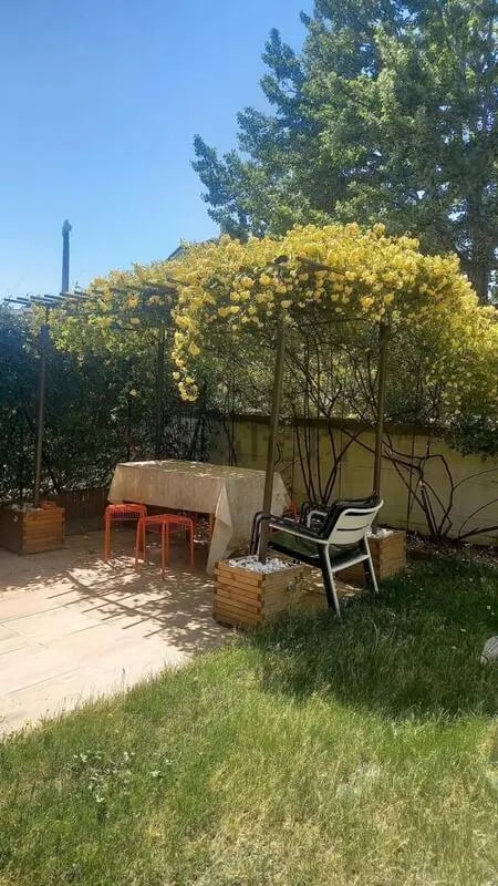 Table chairs and seating area exterior at Comfy 3 bedroom apartment close to University of Parma in Parma Student Accommodation