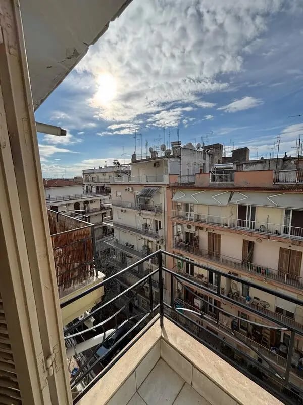 Balcony overlooking apartment buildings exterior at Prime location flat with sea view balcony close to Aristotle University in Thessaloniki Student Accommodation