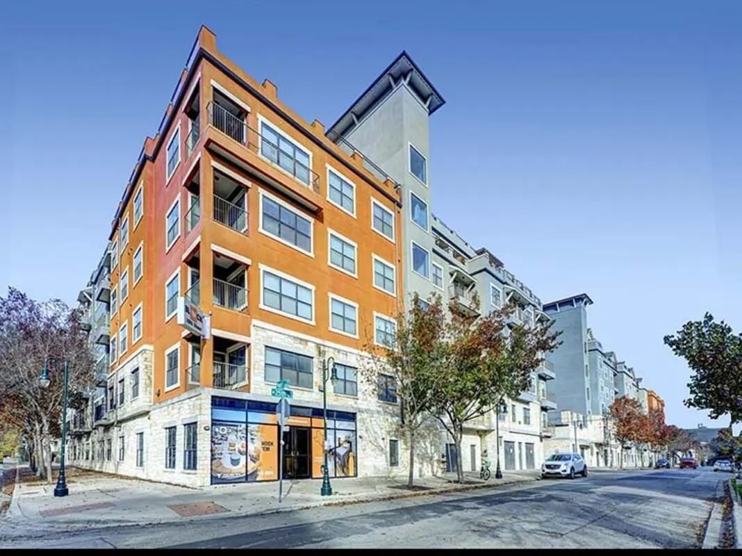Modern student accommodation exterior with balconies and windows exterior at The Block on 28th in Austin Student Accommodation
