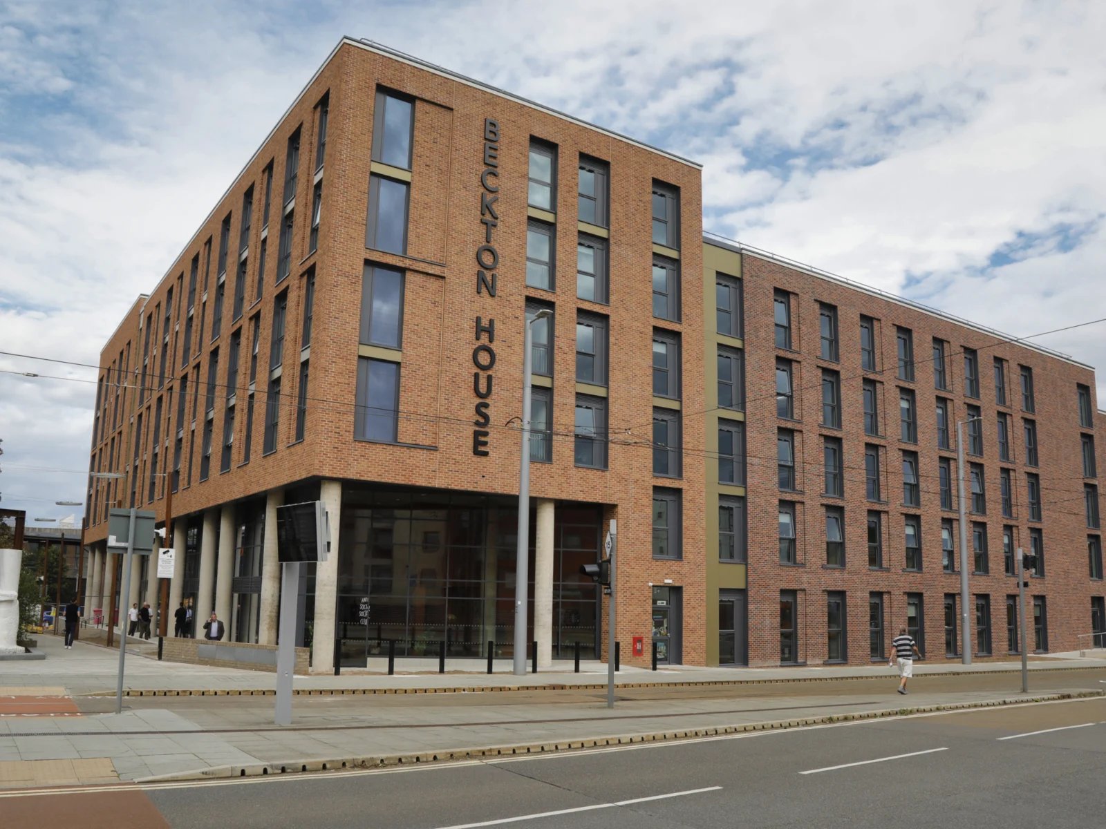 Beckton House modern brick building exterior exterior at Beckton House in Nottingham Student Accommodation
