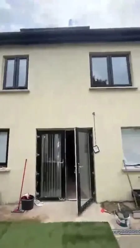 Double doors with windows and broom exterior at 1a Brookfield Artane Dublin 5 - D05E7Y0 in Dublin Student Accommodation