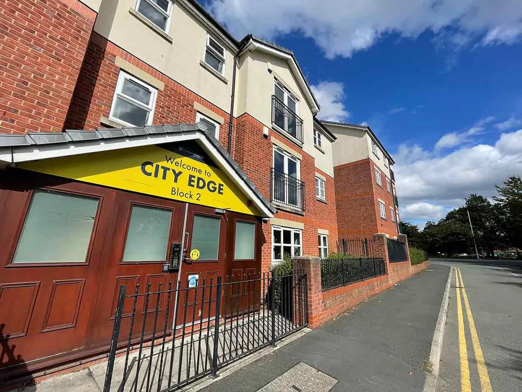 City Edge Block 2 entrance exterior at City Edge - Manchester in Manchester Student Accommodation