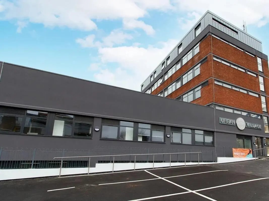 Modern brick and grey student accommodation exterior at Urban Student Village in Coventry Student Accommodation