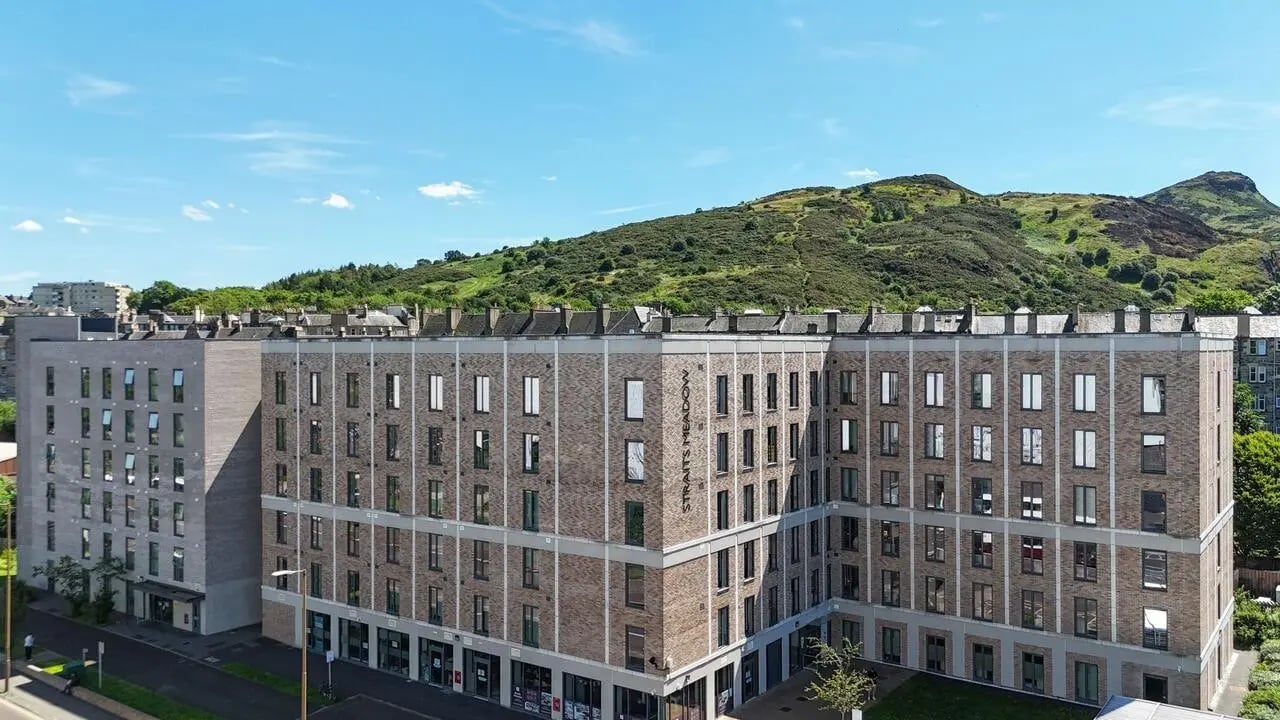 Brick student accommodation building exterior at Straits Meadow in Edinburgh Student Accommodation
