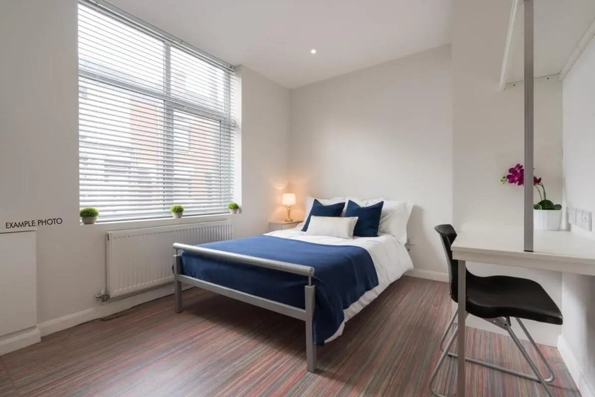 Bed desk radiator plants and flower Bedroom at 15 Carlton Road in Stoke-On-Trent Student Accommodation
