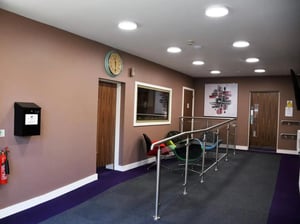 Bed desk kitchen and sofa bedroom at Pembroke Studios in Liverpool Student Accommodation