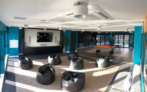 Beanbags pool table ping pong table TV lounge area at Opto Newcastle in Newcastle Upon Tyne Student Accommodation