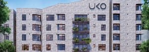 Modern building with windows and balconies exterior at UKO Rosebery in Sydney Student Accommodation