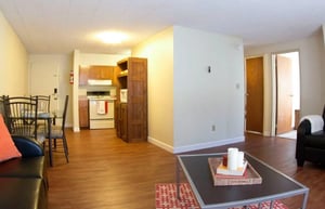 Kitchen dining living area with couch at Collegiate Arms in State College Student Accommodation