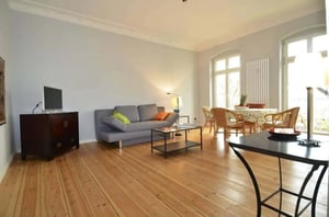 Sofa coffee table dining set living room at Apartment in Pfalzburger Str. 12, 10719 Berlin, Deutschland in Berlin Student Accommodation