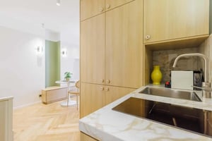 Modern kitchen with dining area kitchen at Studio in 155 Rue Ordener, 75018 Paris, France in Paris Student Accommodation