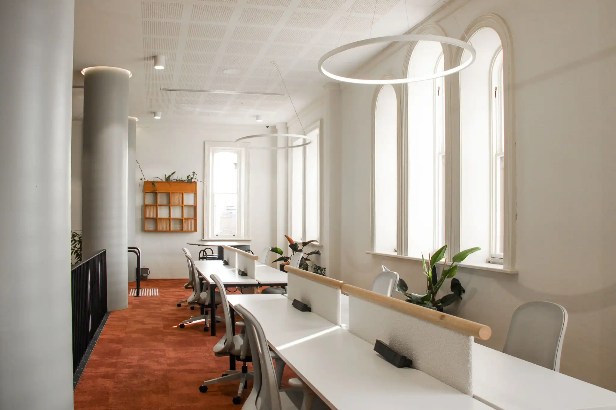 Desk with chairs and plants study area at The Switch Adelaide in Adelaide Student Accommodation