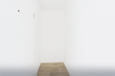 White walls wood floor hallway exterior at Welcoming studio in Grünau-Nord in Leipzig Student Accommodation