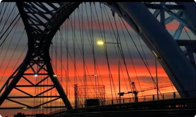 Bridge structure with sunset sky exterior at Apartment a Few minutes from the Center and Colosseum in Rome Student Accommodation