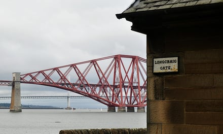 Longcraig Gate sign stone building bridge exterior at Edinburgh Student Accommodation