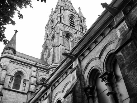 Historic building with spires and gargoyles exterior at Cork Student Accommodation