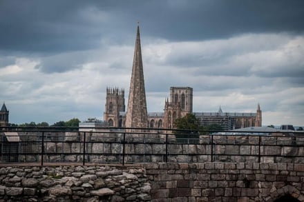Stone wall and historic buildings exterior at York Student Accommodation