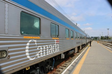 Train car with Canada text exterior