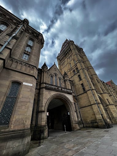 University of Manchester grand stone building exterior at The University Of Manchester Accommodation