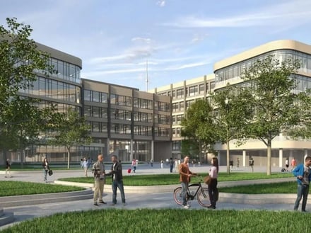 People walking with a bicycle exterior at Technological University Dublin (TU Dublin) Accommodation