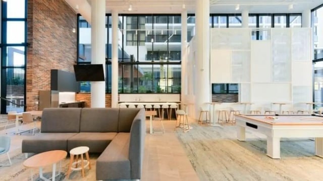 Lounge area with pool table and bar seating at UniLodge Toowong in Brisbane Student Accommodation