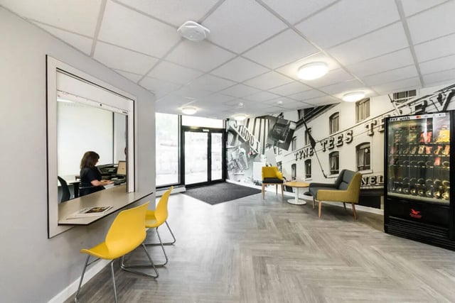 Vending machine seating area reception desk lobby at Quayside Court in Newcastle Upon Tyne Student Accommodation