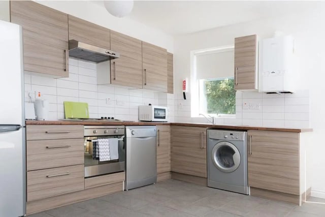 Fridge dishwasher oven microwave kitchen area at Linksfield in Aberdeen Student Accommodation