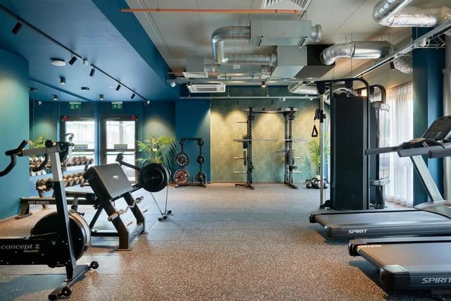 Rowing machine weight racks treadmills gym area at Edinburgh Westfield in Edinburgh Student Accommodation