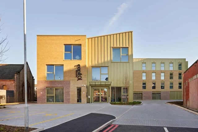 Modern student accommodation building with windows and entrance Exterior at Edinburgh Gorgie in Edinburgh Student Accommodation
