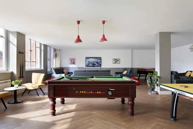 Pool table, sofas, and ping pong table lounge at Central Point in Plymouth Student Accommodation