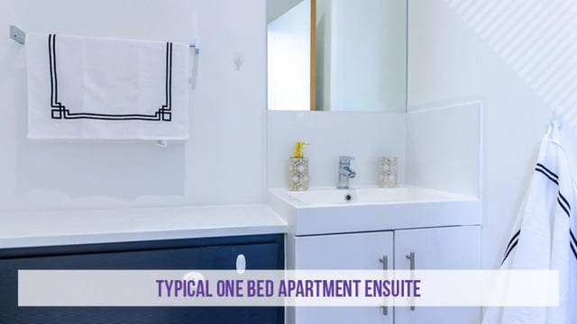 Sink soap dispenser towel rack bathroom at Kensington House in Birmingham Student Accommodation
