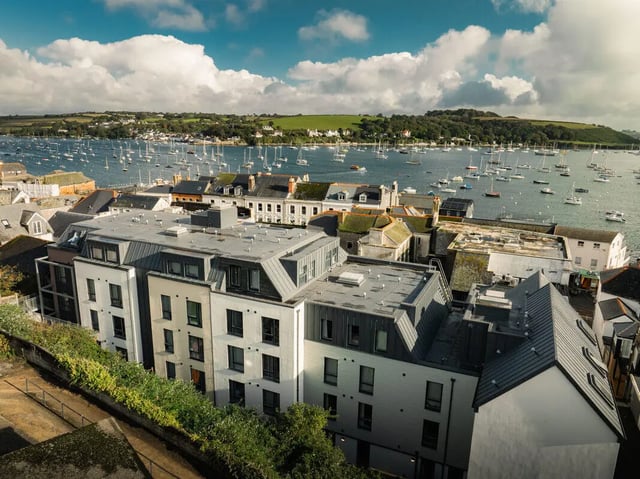 Modern building with bay view exterior at Hydrogen Falmouth in Falmouth Student Accommodation