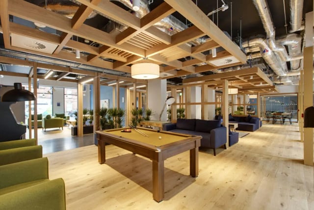 Billiard table sofas and seating living room common area at Cork Street Residence in Dublin Student Accommodation
