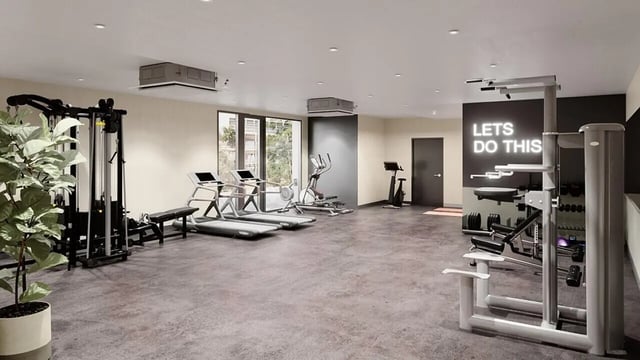 Treadmills elliptical bike weight machines gym interior at Ashlin House in Cork Student Accommodation