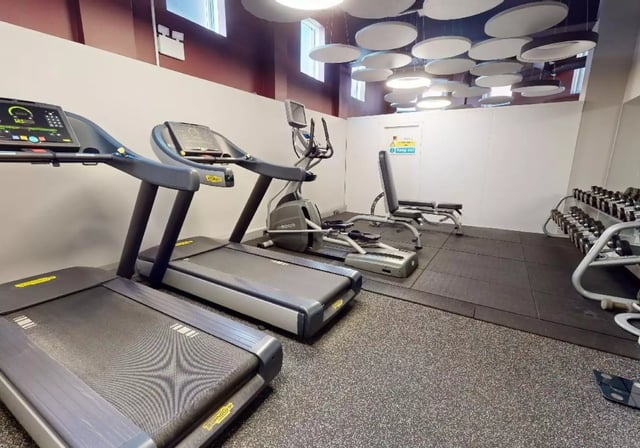 Treadmills elliptical machine weight rack gym at iQ Lambert & Fairfield House in Manchester Student Accommodation