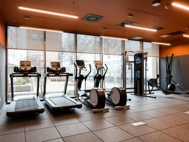 Treadmills ellipticals rowers and ski machine gym at Brickworks in Dublin Student Accommodation
