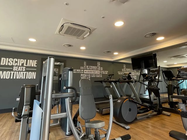 Gym equipment treadmills elliptical gym at Melbourn Point in Cork Student Accommodation