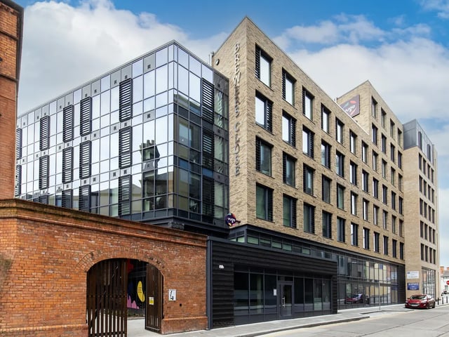 Modern building with brick archway exterior at Brewers Close in Dublin Student Accommodation