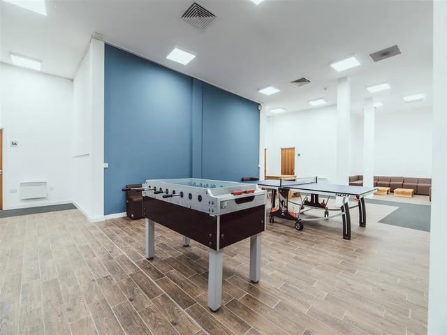Foosball and ping pong tables common room at Lomax Halls in Stoke-On-Trent Student Accommodation