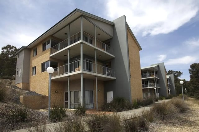 Apartment building with balconies and windows exterior at ECU Village Bunbury in Bunbury Student Accommodation