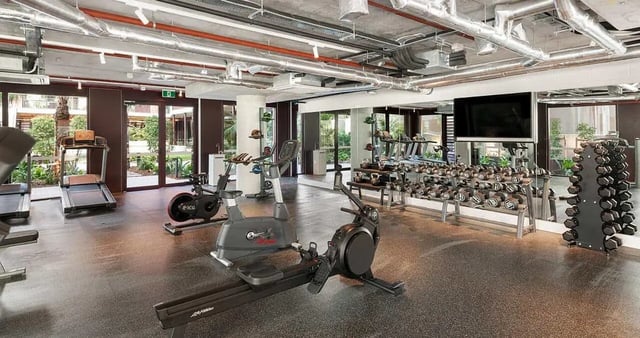 Treadmills exercise bikes rowing machine gym at Iglu Mascot in Sydney Student Accommodation