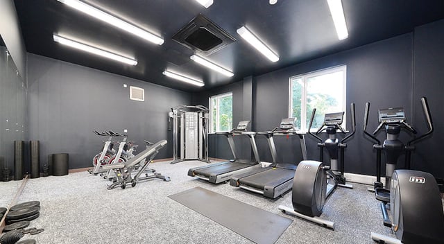 Treadmills exercise bikes and elliptical machines gym at 800 Bristol Road in Birmingham Student Accommodation