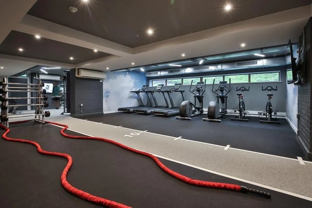 Treadmills cross trainers bikes weight rack gym at Victoria Point in Manchester Student Accommodation