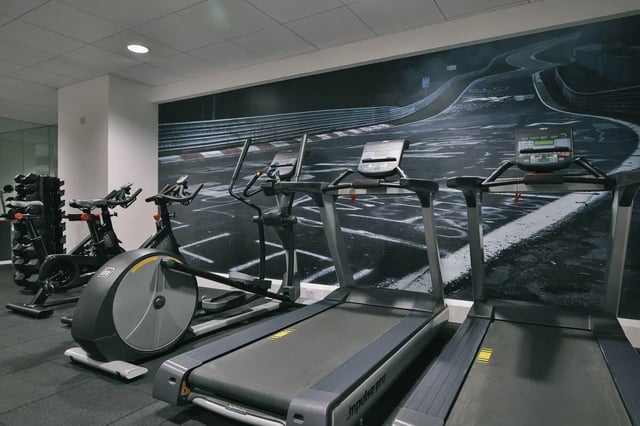 Gym equipment weights treadmills and elliptical gym equipment at George Street Apartments in Glasgow Student Accommodation